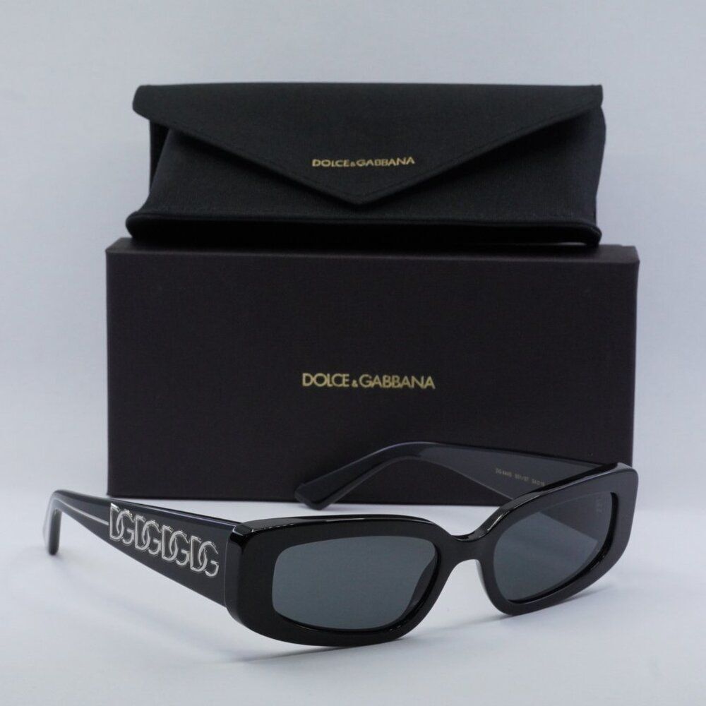 🕶️ New Dolce & Gabbana DG4445 501/87 Sunglasses -Black Frame, Dark Grey Lenses - Picture 11 of 11